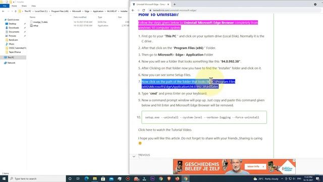 Uninstall Microsoft EDGE Browser From Windows 10 - Simple Command to Remove Completely смотреть онлайн