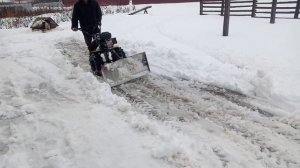 Самодельная лопата для мотоблока, убираем снег