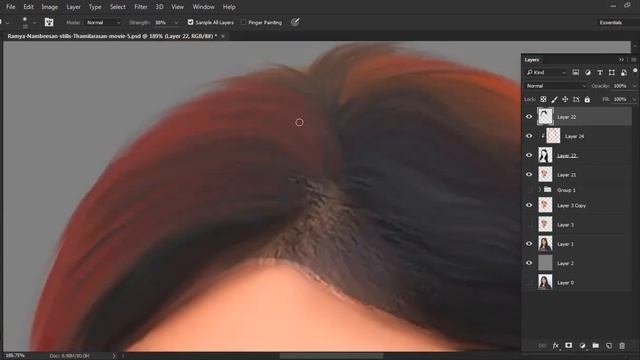 HOW TO SMUDGE HAIR IN PHOTOSHOP|Hair Painting Tutorial In Tamil | DigitalPainting Tutorial in Tamil смотреть онлайн