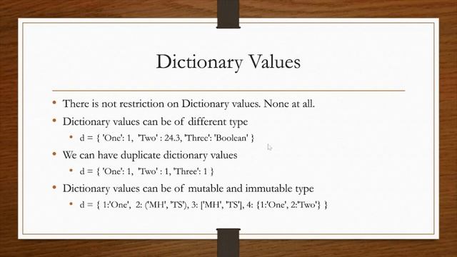 Python Full Course 48 Dictionary Keys and Values