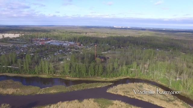 Деревня Рыбацкая, Санкт-Петербург. Разлив реки Охты, КАД