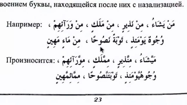 Правила Таджвида / Удвоение с назализацией  الادغام بغنة
