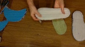 Взяла коврик для фитнеса и сшила тапки! Как сделать подошву для тапок.