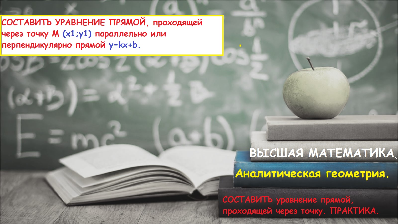 ВЫСШАЯ МАТЕМАТИКА.10.6. Уравнение прямой, проходящей через точку параллельно или перпендикулярно .