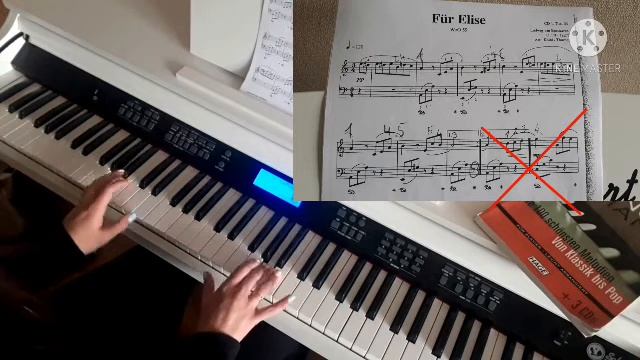 ?Как играть К Элизе.Бетховен.Часть1 Пианино.Медленно.Ноты#für elise beethoventutorialnoten#