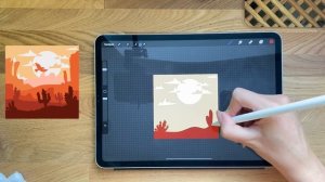 МК Рисую иллюстрацию в плоском стиле на планшете в прокреэйт.Flat style poster on Ipad in Procreate
