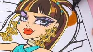 Coloring Monster High Cleo de Nile Coloring Page Prismacolor Markers | KiMMi THE CLOWN