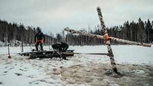 Эвакуация вмёрзшего понтона на Хуторе.