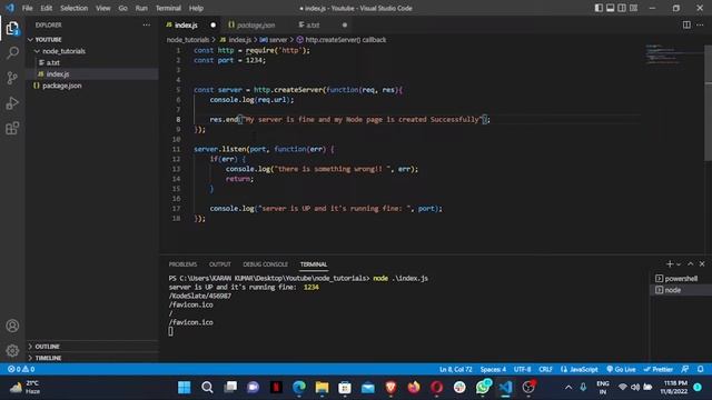 Display Content In NODE js server from Scratch | Http Request/Response | MERN stack || Hindi Lectur