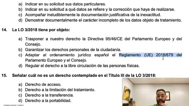Corrección preguntas oficiales LOPD смотреть онлайн