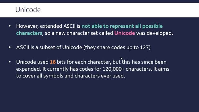 Representing Text in Binary (ASCII & Unicode)