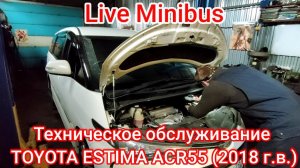 TOYOTA ESTIMA ACR55 18 год. Тех. обсл.: ЗАМЕНА МАСЛА В ДВИГАТЕЛЕ, ВАРИАТОРЕ, РЕДУКТОРЕ.