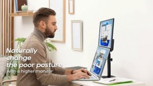 Get Rid of Soreness! Let's Work on Stacked Dual Monitor with M161H Portable Monitor!｜GeChic