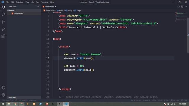 javascript Bangla Tutorial [ 7 ] | variables in javascript | javascript variables