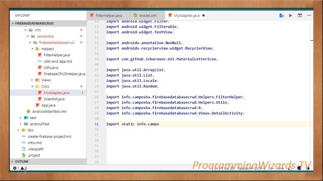 Android Live Courses S3E4 :Firebase Realtime DB CRUD - Filter Capability and Adapter Class