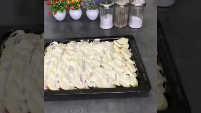 Запеканка из телятины, картошки и шампиньонов. Рецепт в описании???