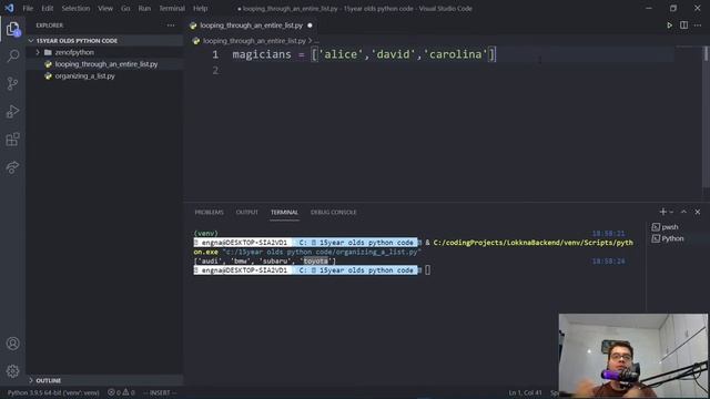Loop through an Entire List | 15 years old python course | Nasir Iqbal