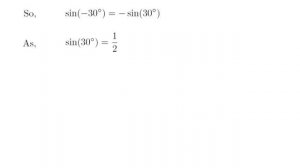 sin(-30) | sin -30 | sin -30 | sine of -30 degree