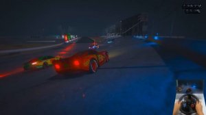 Night Race Crazy Cars Lightning MCQUEEN VS NASCAR & Friends