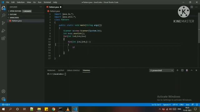 Write a java program to print Pattern.