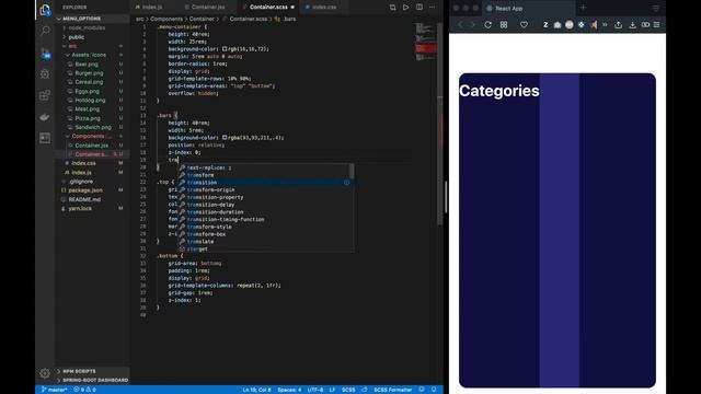 Learning - SASS/SCSS And REACT Food Menu