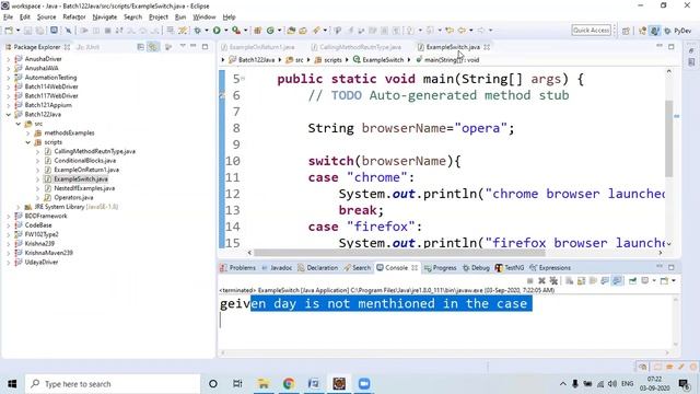 Java Tutorial for Beginners || Method Example || Switch & For loop