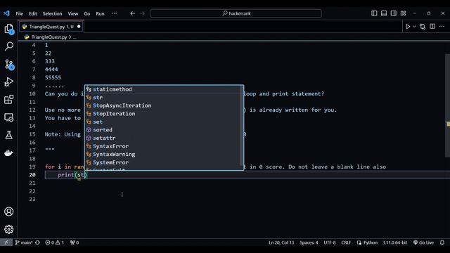Triangle Quest - HackerRank (Python)
