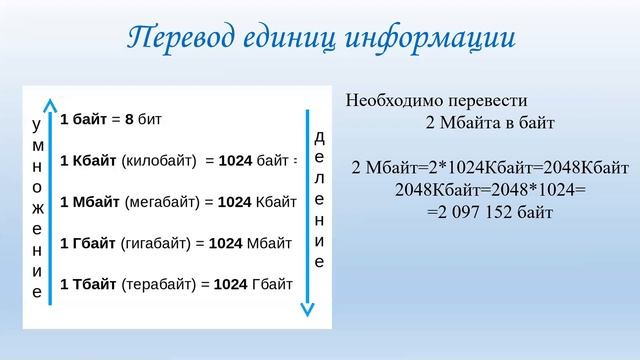 Единицы измерения информации, Информатика, 7 класс