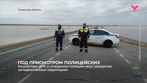 Инспекторы ДПС и сотрудники полиции несут дежурство на подтопленных территориях
