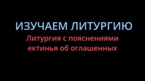 ☦️ Изучаем Литургию ☦️  "Ектинья об Оглашенных"  Пояснения к Литургии.