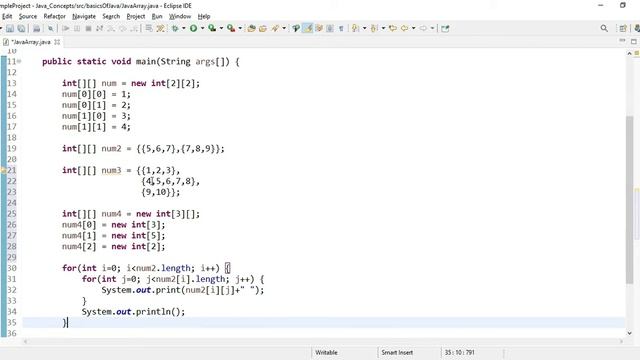 Java Tutorial | 21 | Part 2 | 2D Array in Java | смотреть онлайн