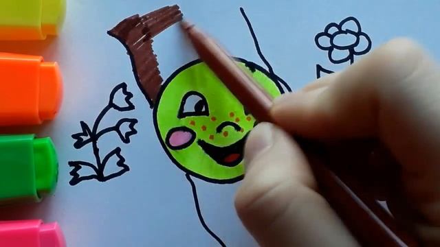 Колобок. Рисуем колобка. Легкие рисунки. Картинки для детей. смотреть онлайн