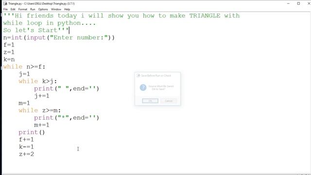 How to make triangle with while loop in Python