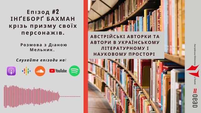 Епізод 2. Інґеборґ Бахман крізь призму своїх персонажів. Розмова з Діаною Мельник.