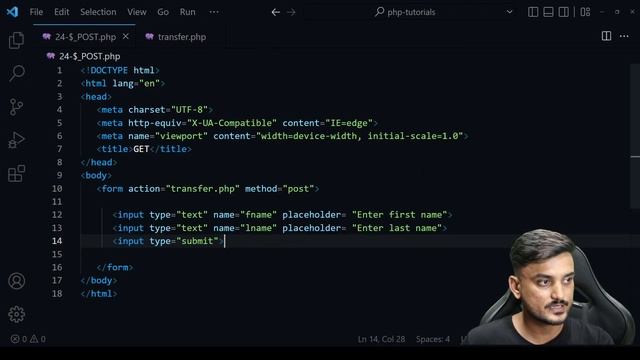 $POST - Beginner PHP Tutorial - Part 24 - Hindi смотреть онлайн