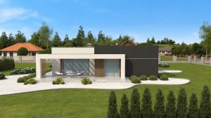 Проект одноэтажного дома с плоской крышей ZX105 B от Z500