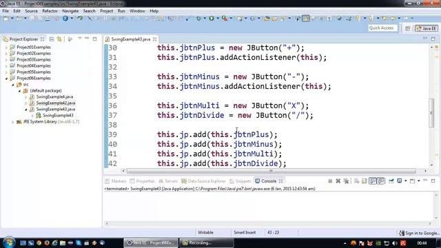 Java Tutorial - 36 - Java Swing Basics - Button ActionListener Using Inheritance