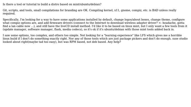 How to build a linux distribution based on ubuntu/debian/mint easily? смотреть онлайн