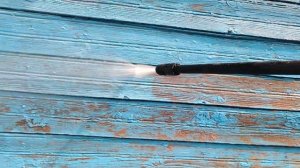 Удаление(очистка) краски ,перед покраской деревянной поверхности ,с помощью мойки высокого давления