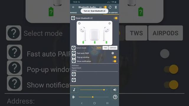 Android app Bluetooth AudioWidget V2.7  granting permission