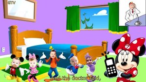 Five Little Babies Mickey Mouse Clubhouse Jumping on The Bed | 5 Little Monkeys Jumping on the bed