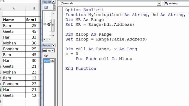 User Defined Vlookup Function in Excel VBA | Excel VBA lesson - 54 | User Defined Function