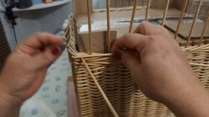 Подробный МК короба с деревянными ручками из бумажной лозы.Часть5.Загибка и фиксация ручек.