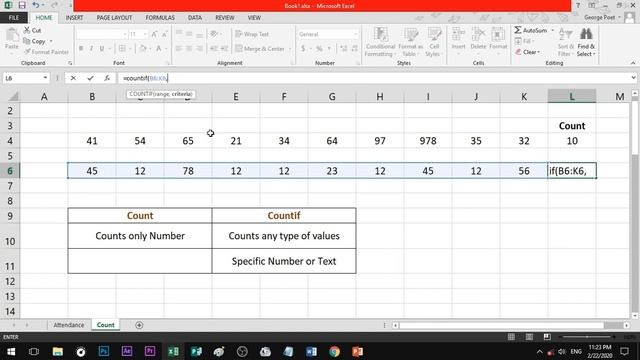 COUNTIF formula in excel in Tamil