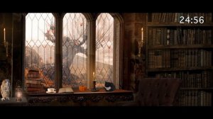 Harry Potter Inspired Autumn Desk🍁⚡️🦉📜 Pomodoro Study session 25/5 + Music breaks