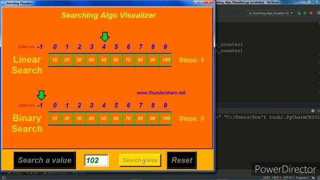 Searching Algorithm Visualizer using Python by Tkinter