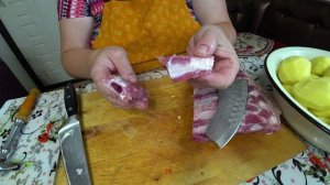 Тушеная картошка с ребрышками и овощами