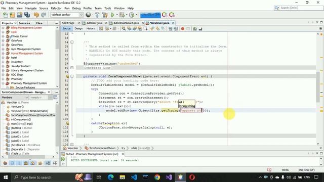 4. Pharmacy Management System in java - View User Page (JFrame, Mysql Database, Netbeans IDE) смотреть онлайн