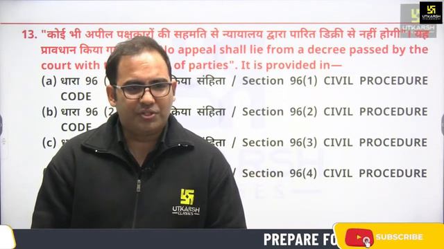 The Code of Civil Procedure, 1908 Imp MCQs | Haryana Judiciary Special | Utkarsh Law Classes