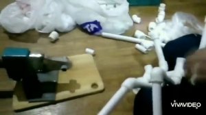 Паук из полипропиленовых труб. Поделка в садик.